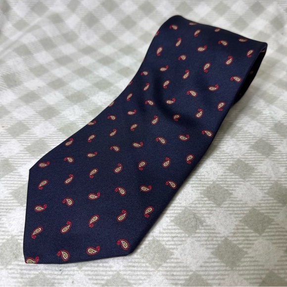 Bert Pulitzer Collectors Edition Blue Red Geometric Silk Classic Necktie - Picture 1 of 4